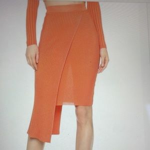 Ronny Kobo sol asymmetric ribbed skirt